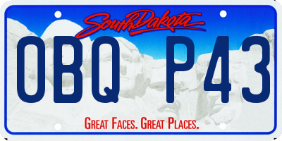 SD license plate 0BQP43