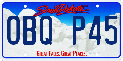 SD license plate 0BQP45