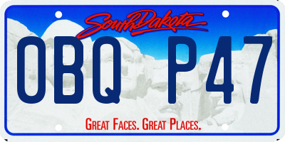 SD license plate 0BQP47