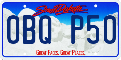 SD license plate 0BQP50