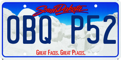 SD license plate 0BQP52