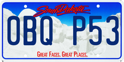 SD license plate 0BQP53