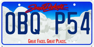SD license plate 0BQP54