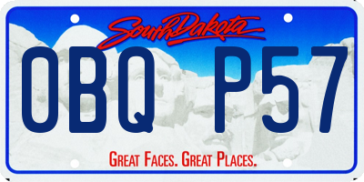 SD license plate 0BQP57