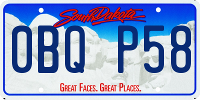 SD license plate 0BQP58