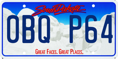 SD license plate 0BQP64
