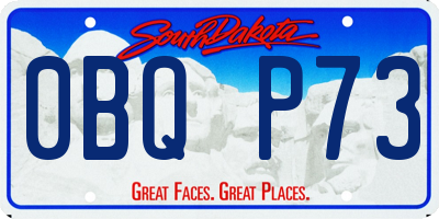 SD license plate 0BQP73