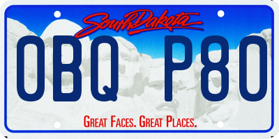 SD license plate 0BQP80