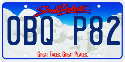 SD license plate 0BQP82