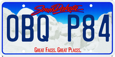 SD license plate 0BQP84
