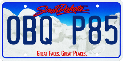 SD license plate 0BQP85