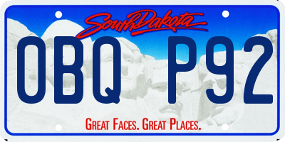 SD license plate 0BQP92