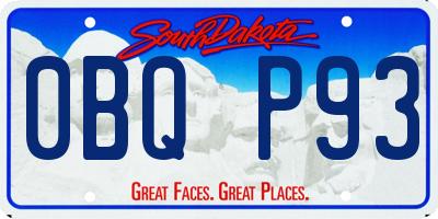 SD license plate 0BQP93