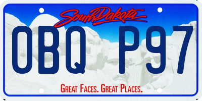 SD license plate 0BQP97