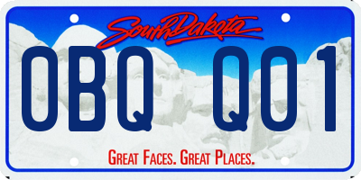 SD license plate 0BQQ01