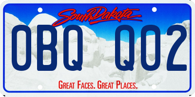 SD license plate 0BQQ02