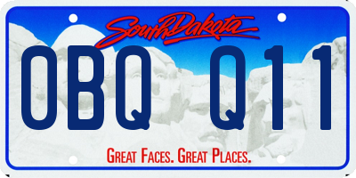 SD license plate 0BQQ11