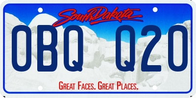 SD license plate 0BQQ20