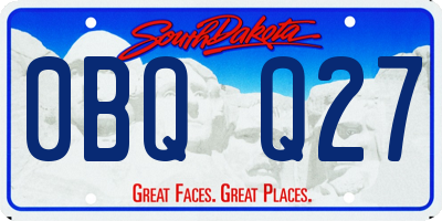 SD license plate 0BQQ27