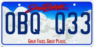 SD license plate 0BQQ33