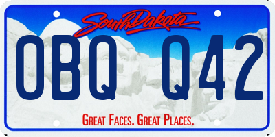 SD license plate 0BQQ42