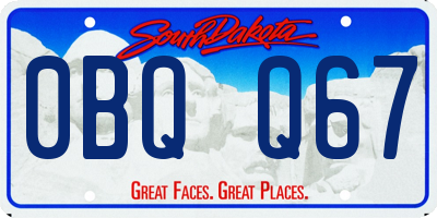 SD license plate 0BQQ67