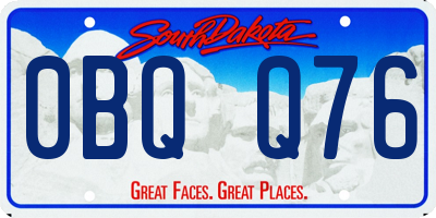 SD license plate 0BQQ76