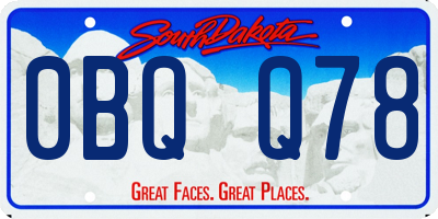 SD license plate 0BQQ78
