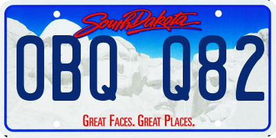 SD license plate 0BQQ82