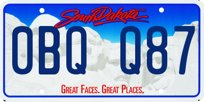 SD license plate 0BQQ87