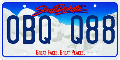 SD license plate 0BQQ88