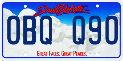 SD license plate 0BQQ90