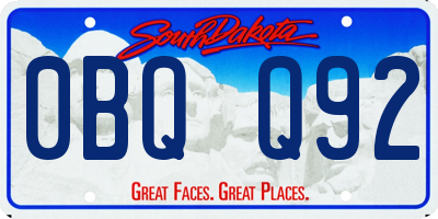 SD license plate 0BQQ92