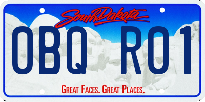 SD license plate 0BQR01