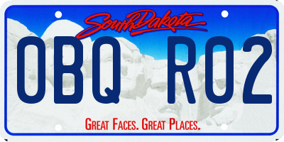 SD license plate 0BQR02