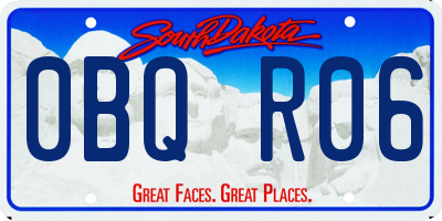 SD license plate 0BQR06
