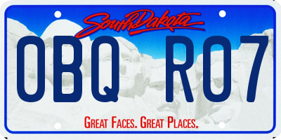 SD license plate 0BQR07