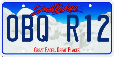 SD license plate 0BQR12