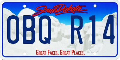 SD license plate 0BQR14