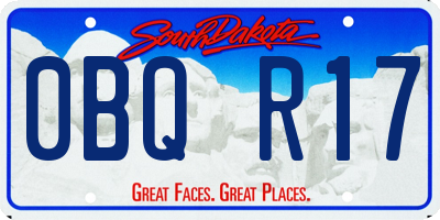 SD license plate 0BQR17