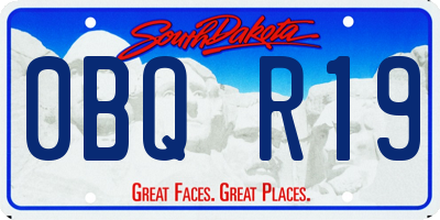 SD license plate 0BQR19