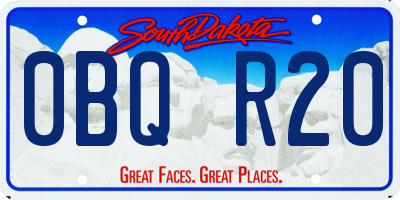 SD license plate 0BQR20