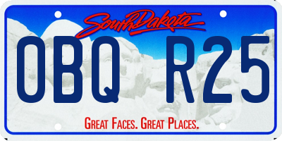 SD license plate 0BQR25