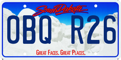 SD license plate 0BQR26
