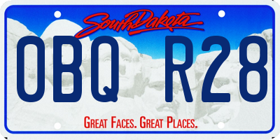 SD license plate 0BQR28