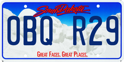 SD license plate 0BQR29