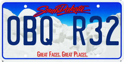 SD license plate 0BQR32