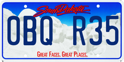 SD license plate 0BQR35
