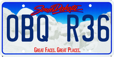 SD license plate 0BQR36