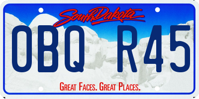 SD license plate 0BQR45